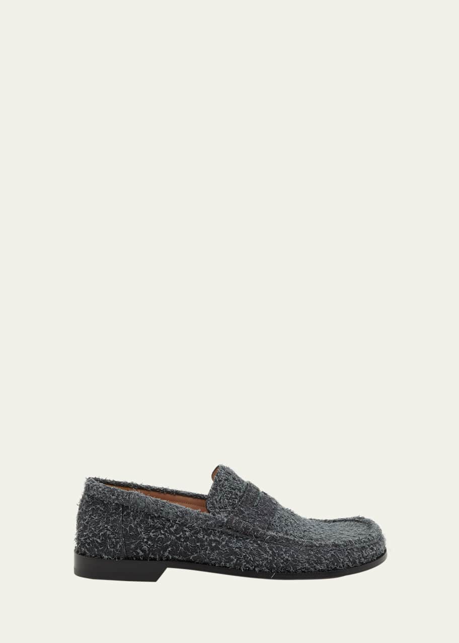 Loewe Men's Campo Brushed Suede Penny Loafers - Bergdorf Goodman