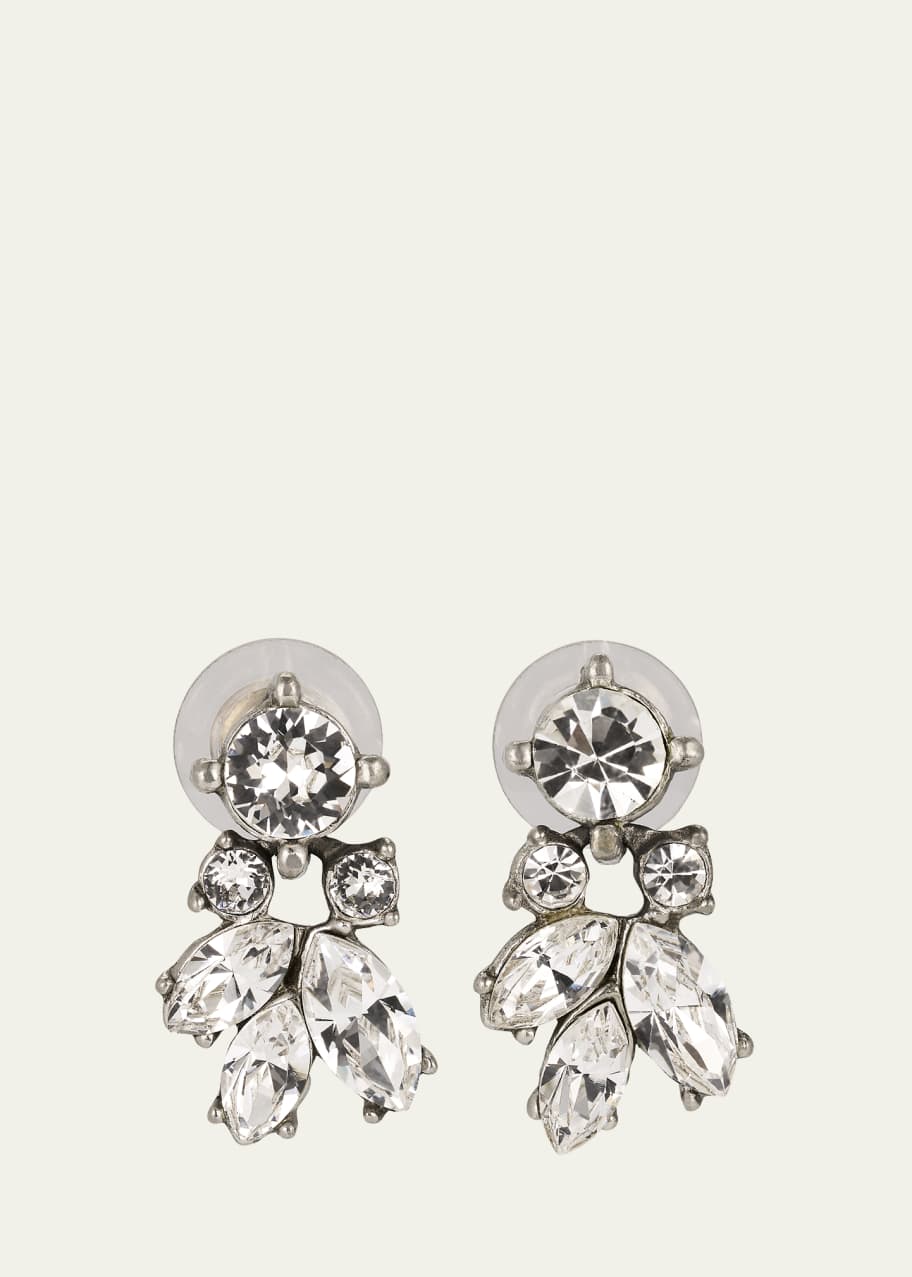 Image 1 of 1: Silver Crystal Post Earrings