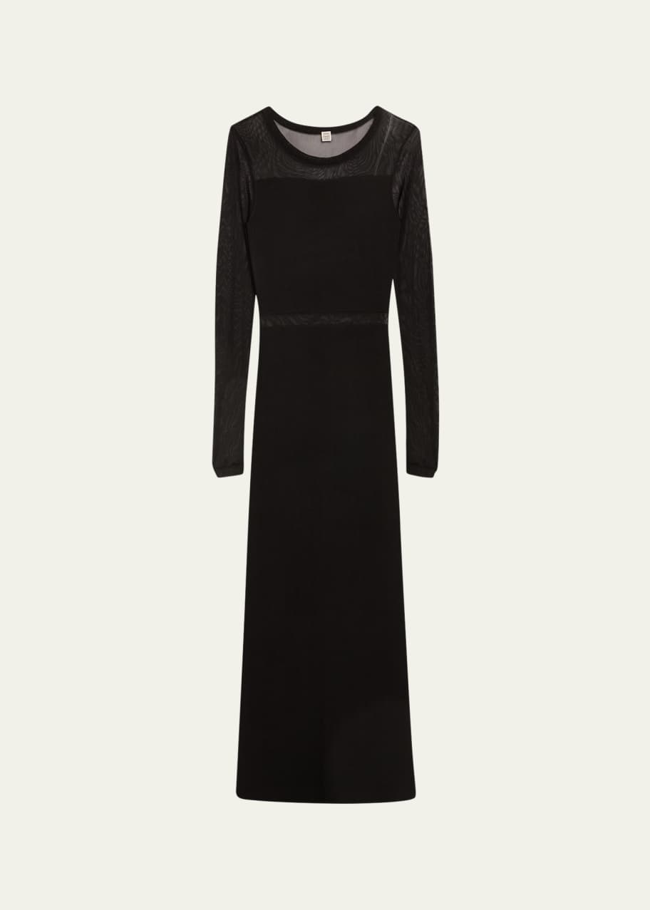 Toteme Plisse Knit Semi-Sheer Evening Dress - Bergdorf Goodman