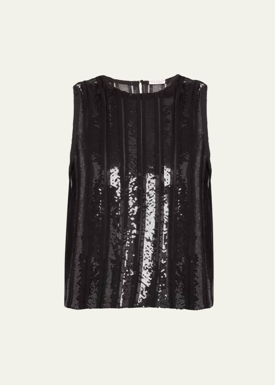 Image 1 of 1: Sequin Striped Tank Top