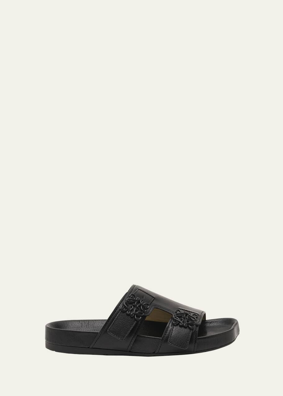 Image 1 of 1: Ease Leather Dual-Buckle Slide Sandals