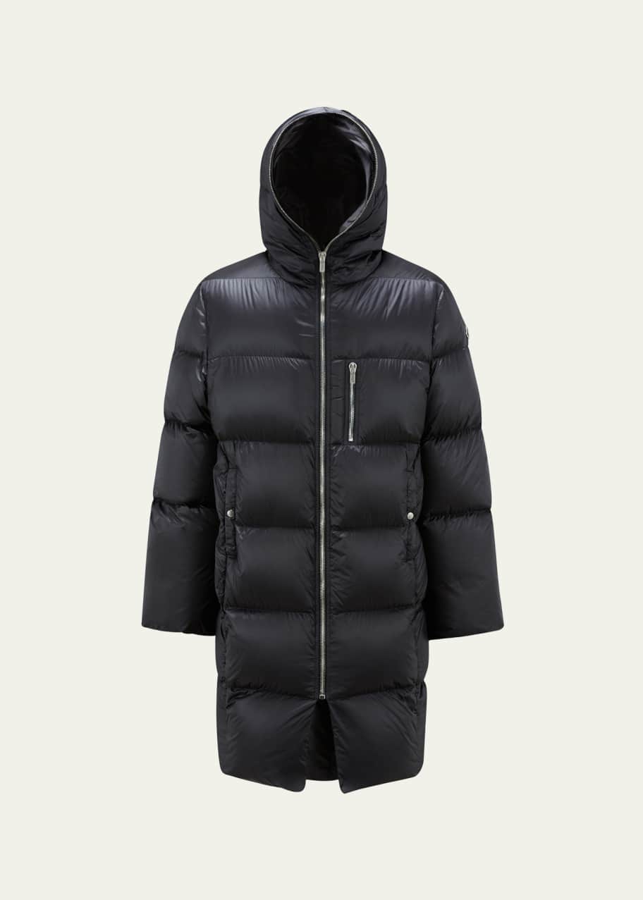 Moncler + Rick Owens x Moncler Men's Hooded Gimp Long Puffer Coat