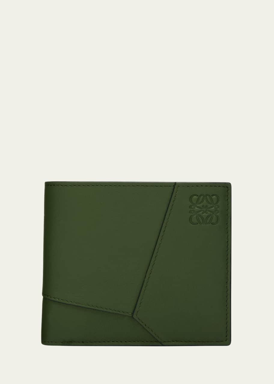 Image 1 of 1: Men's Puzzle Edge Leather Bifold Wallet