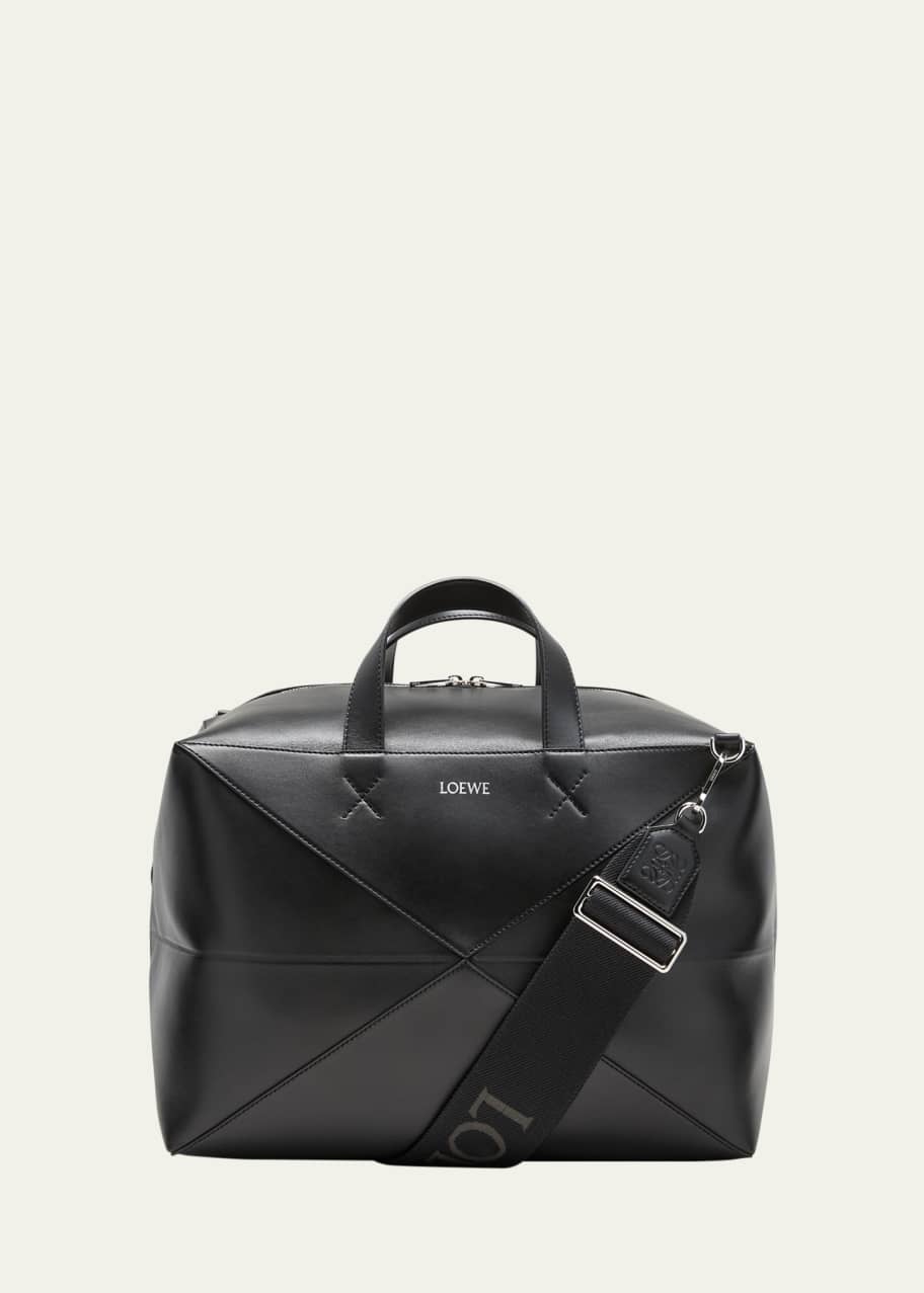 Image 1 of 1: Men's Puzzle Fold Leather Duffle Bag
