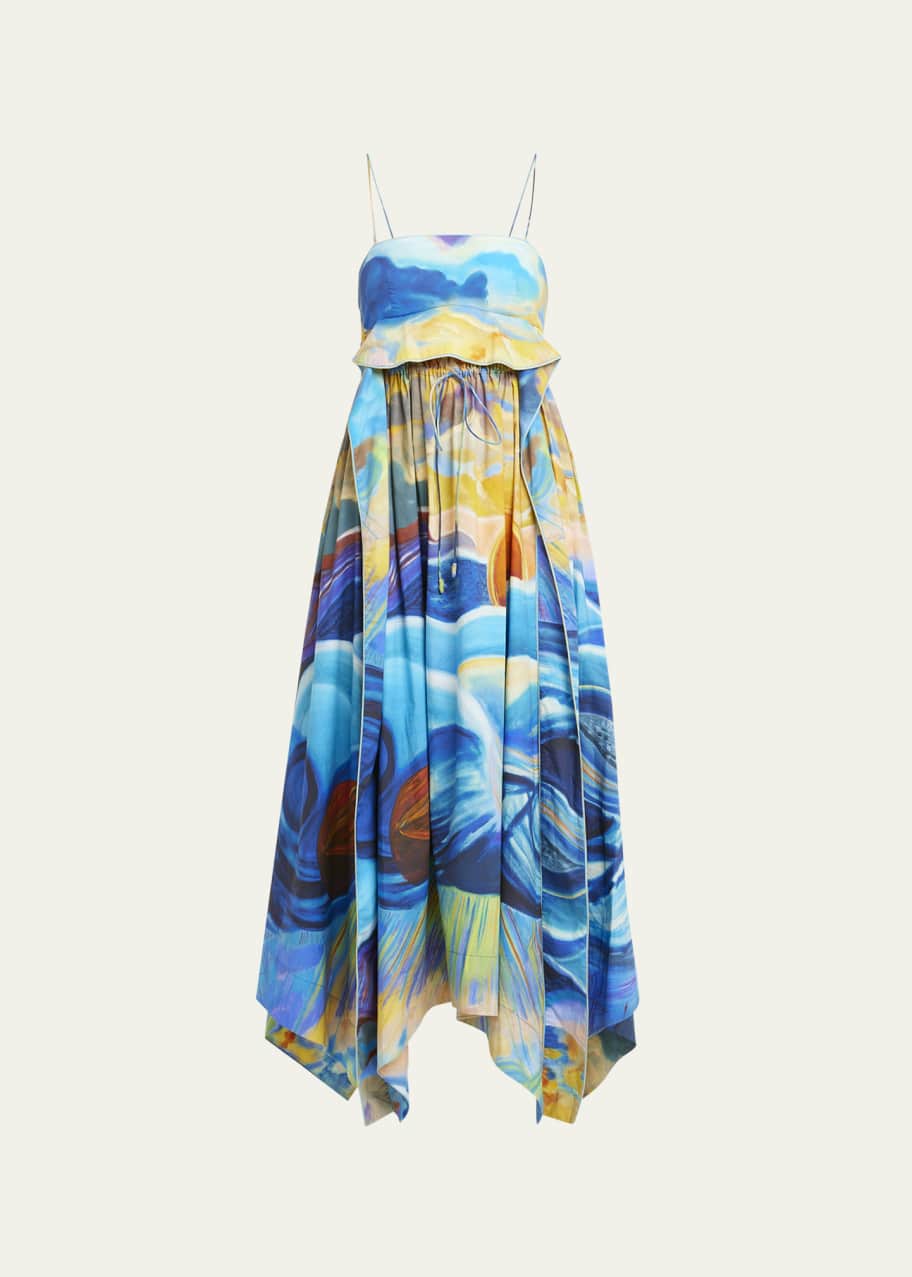Ulla Johnson Leighton Sleeveless Cotton Poplin Handkerchief Midi Dress -  Bergdorf Goodman