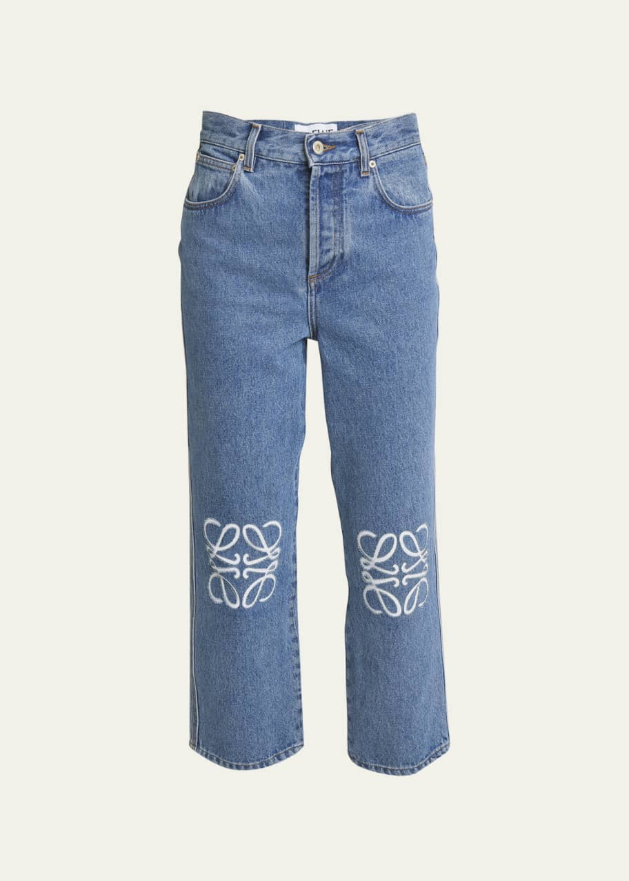 Image 1 of 1: Cropped Jeans with Anagram Knee Detail