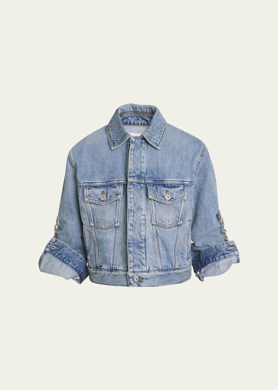 Denim Jacket with Chain Details