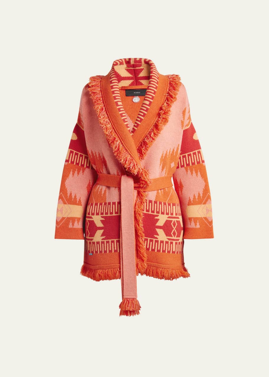 Image 1 of 1: Icon Jacquard Belted Cardigan