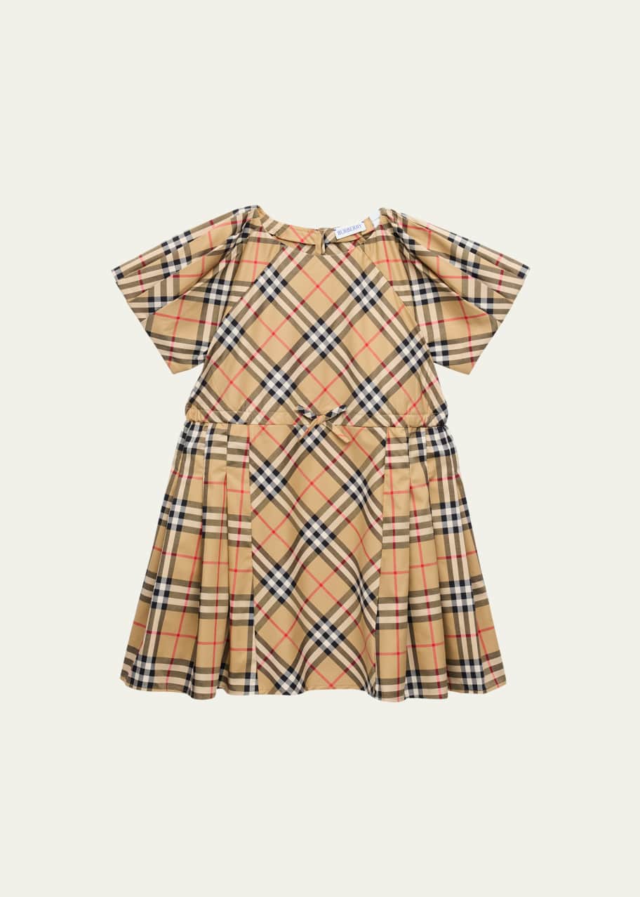 Burberry Girl's Jada Cotton Twill Check Dress, Size 3-14 - Bergdorf Goodman