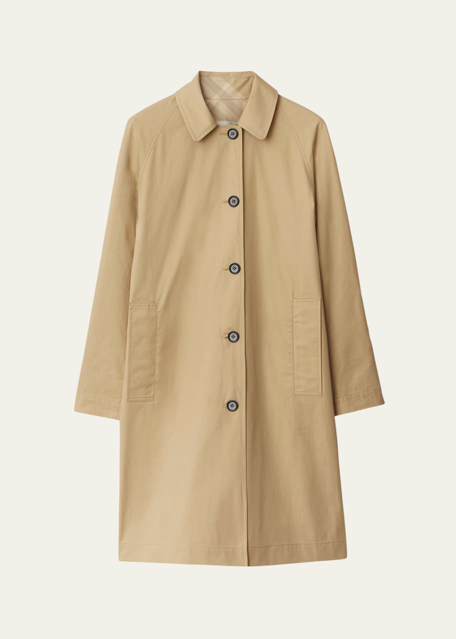 Reversible Check Print Trench Coat