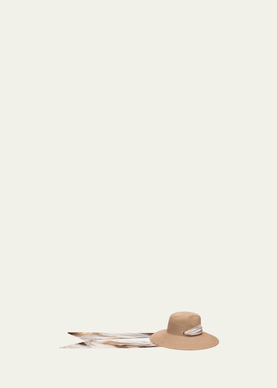 Image 1 of 1: Cassidy Paper Straw Large-Brim Hat