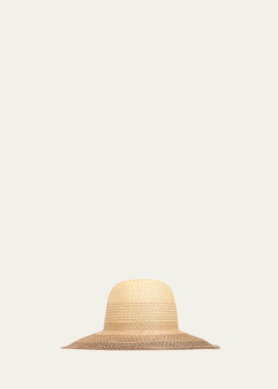 Image 1 of 1: Emmanuelle Metallic Two-Tone Paper Straw Fedora
