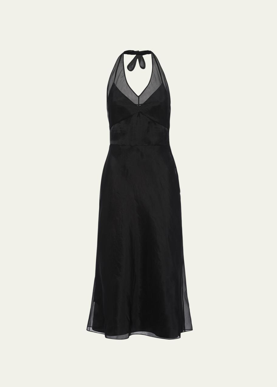 prada halter dress Embroidered Organza Midi SB26