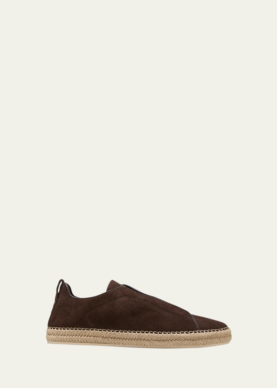 ERMENEGILDO ZEGNA SUEDE FLAT SHOES ゼニア ZEGNA Men's Triple Stitch Suede Espadrille Sneakers - Bergdorf Goodman