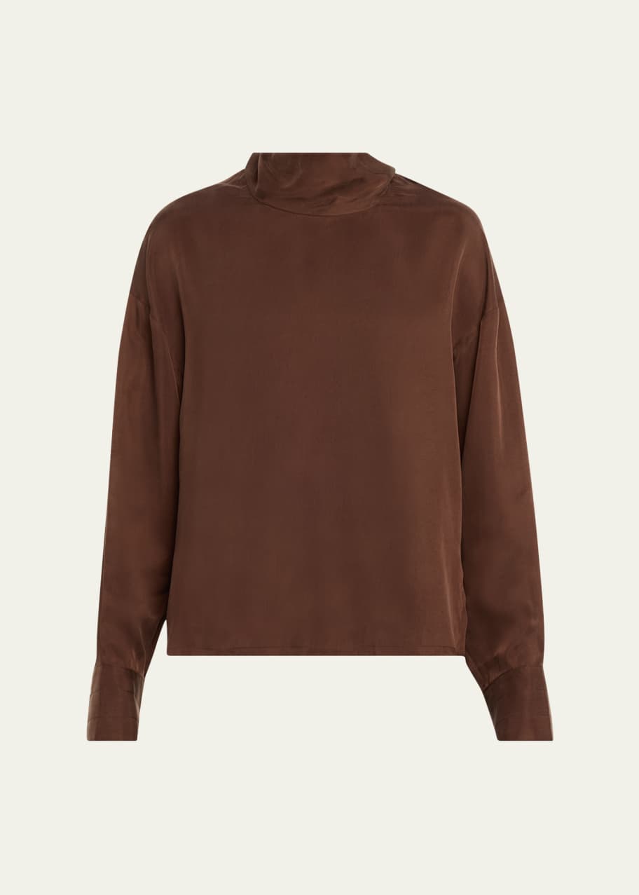 Image 1 of 1: Mock Neck Back Zip Top