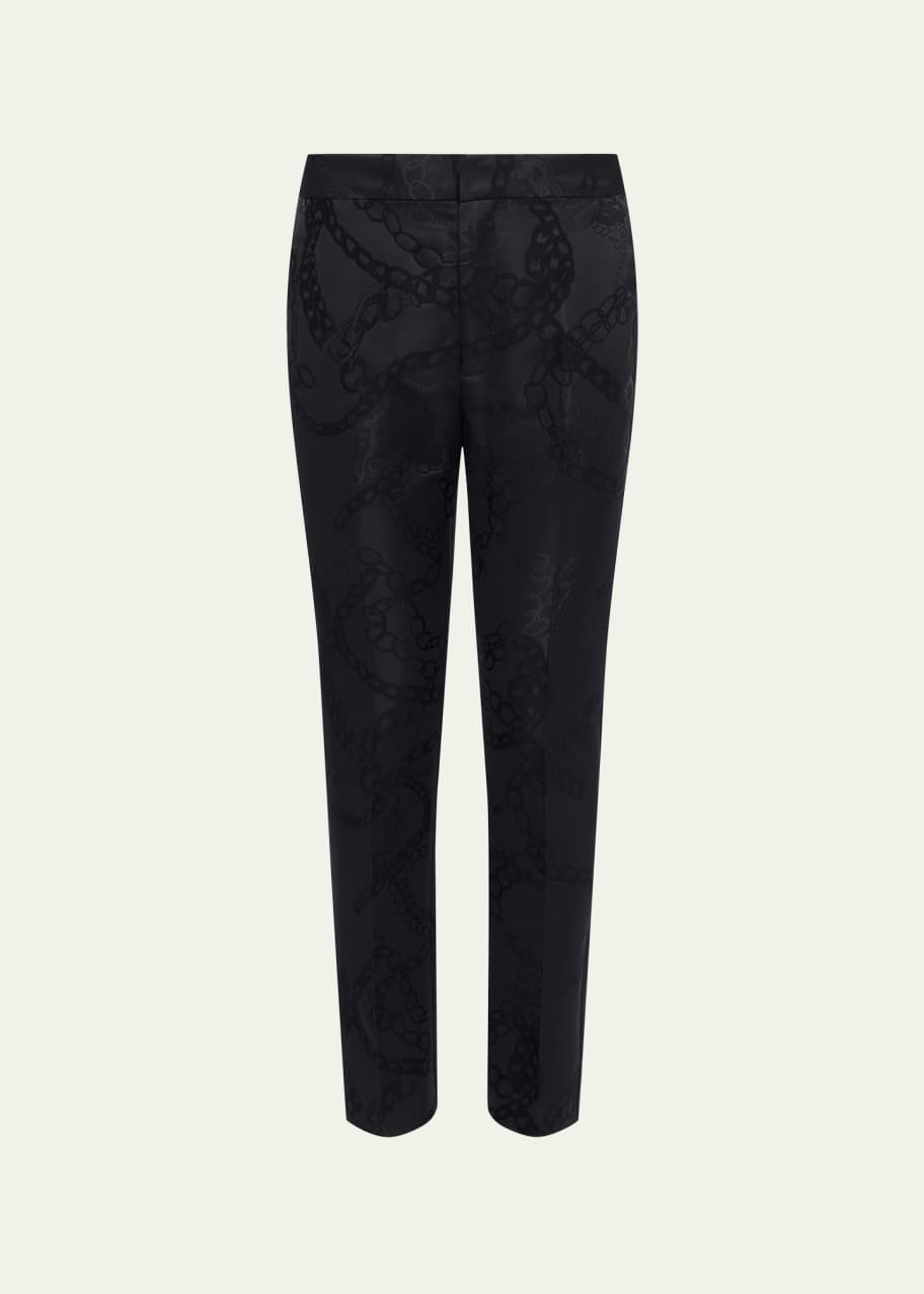 L'Agence Rebel Straight-Leg Chain Jacquard Trousers - Bergdorf Goodman