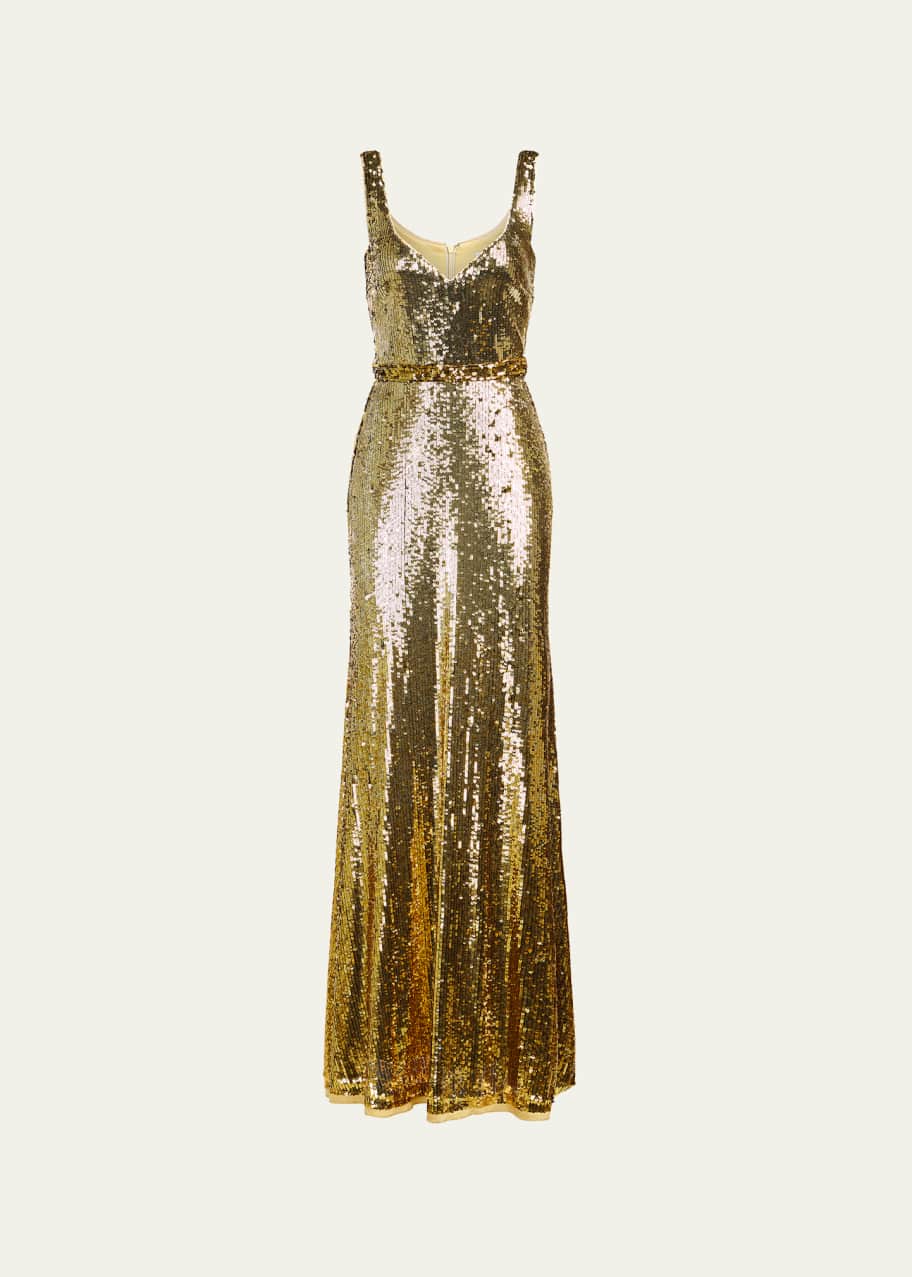 Halston Zahra Sleeveless Ombre Sequin Gown - Bergdorf Goodman