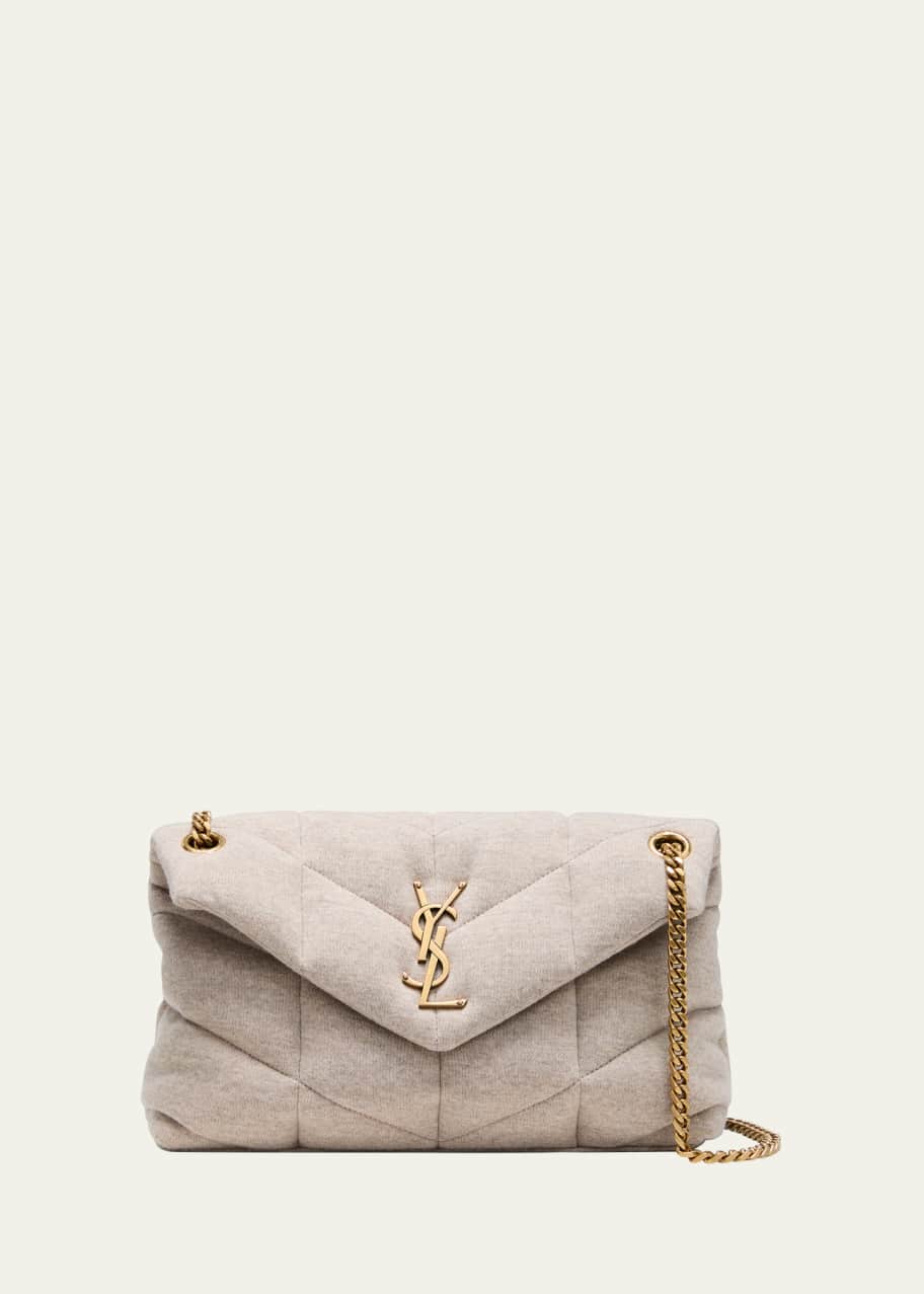 Image 1 of 1: Loulou Small YSL Shoulder Bag in Puffer Quilted Wool