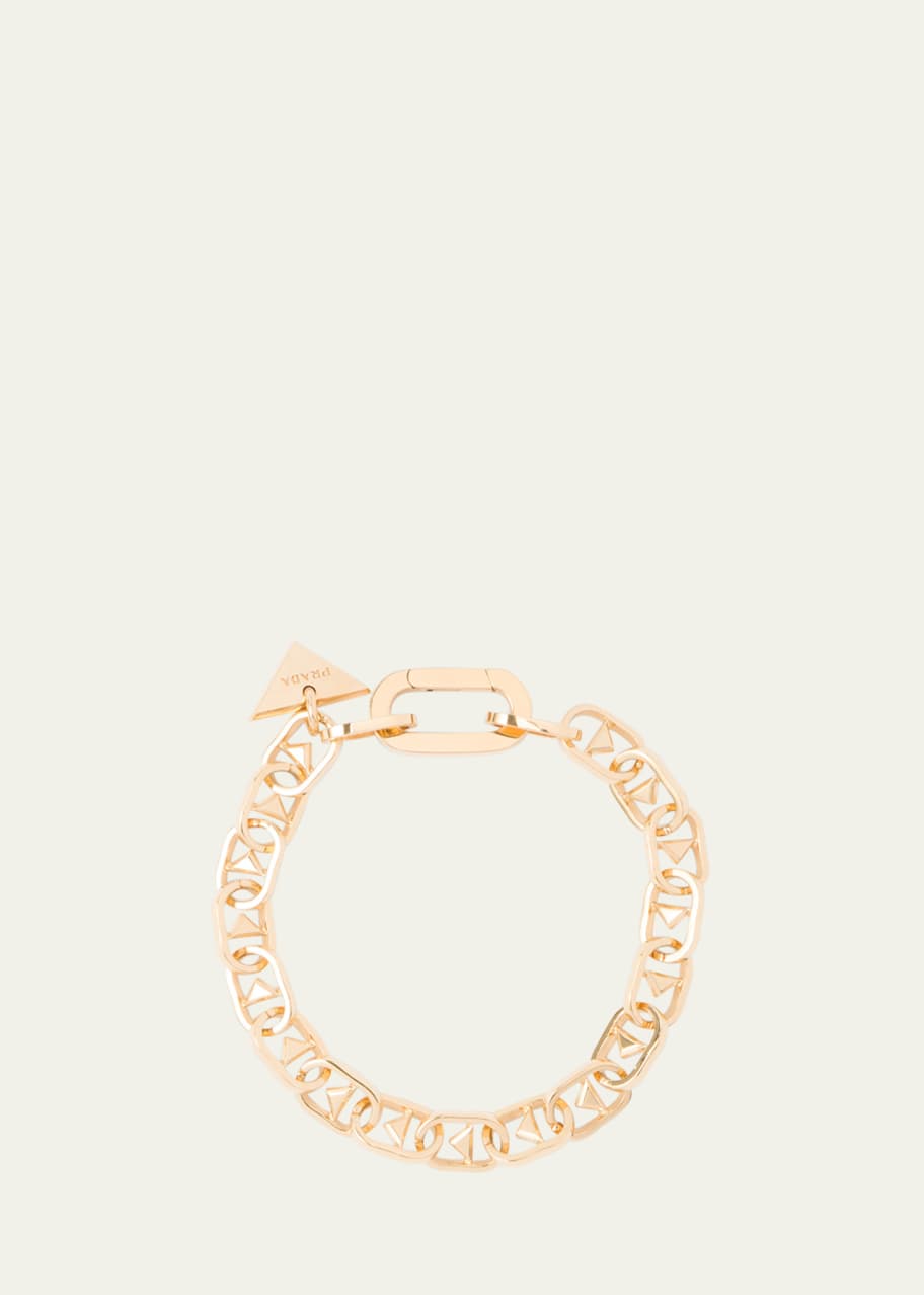 Image 1 of 1: Triangle Chain-Link Brass Bracelet