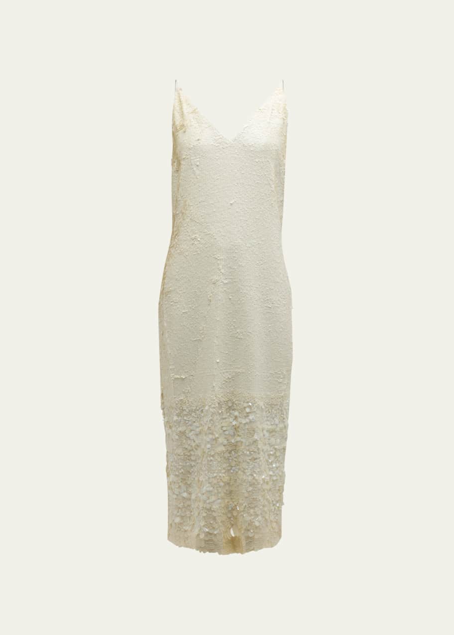 knee length dresses for ladies Veronica Gown Green Sequins Long Dress with Sheer Skirt Medium / Navy main image 0