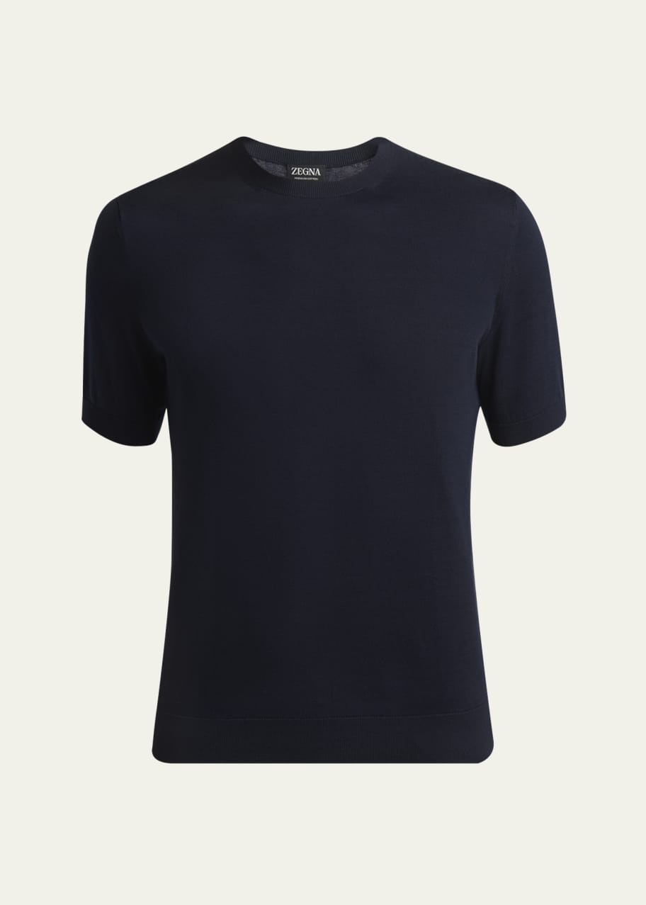 Image 1 of 1: Men's Premium Cotton Short-Sleeve Sweater
