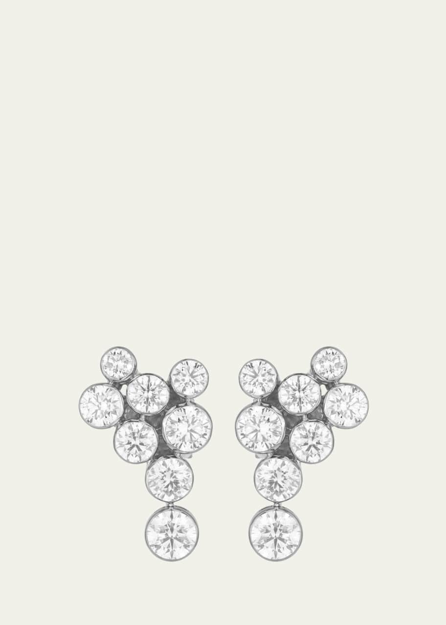 Image 1 of 1: 18K White Gold Dew Drop Earrings with Diamonds