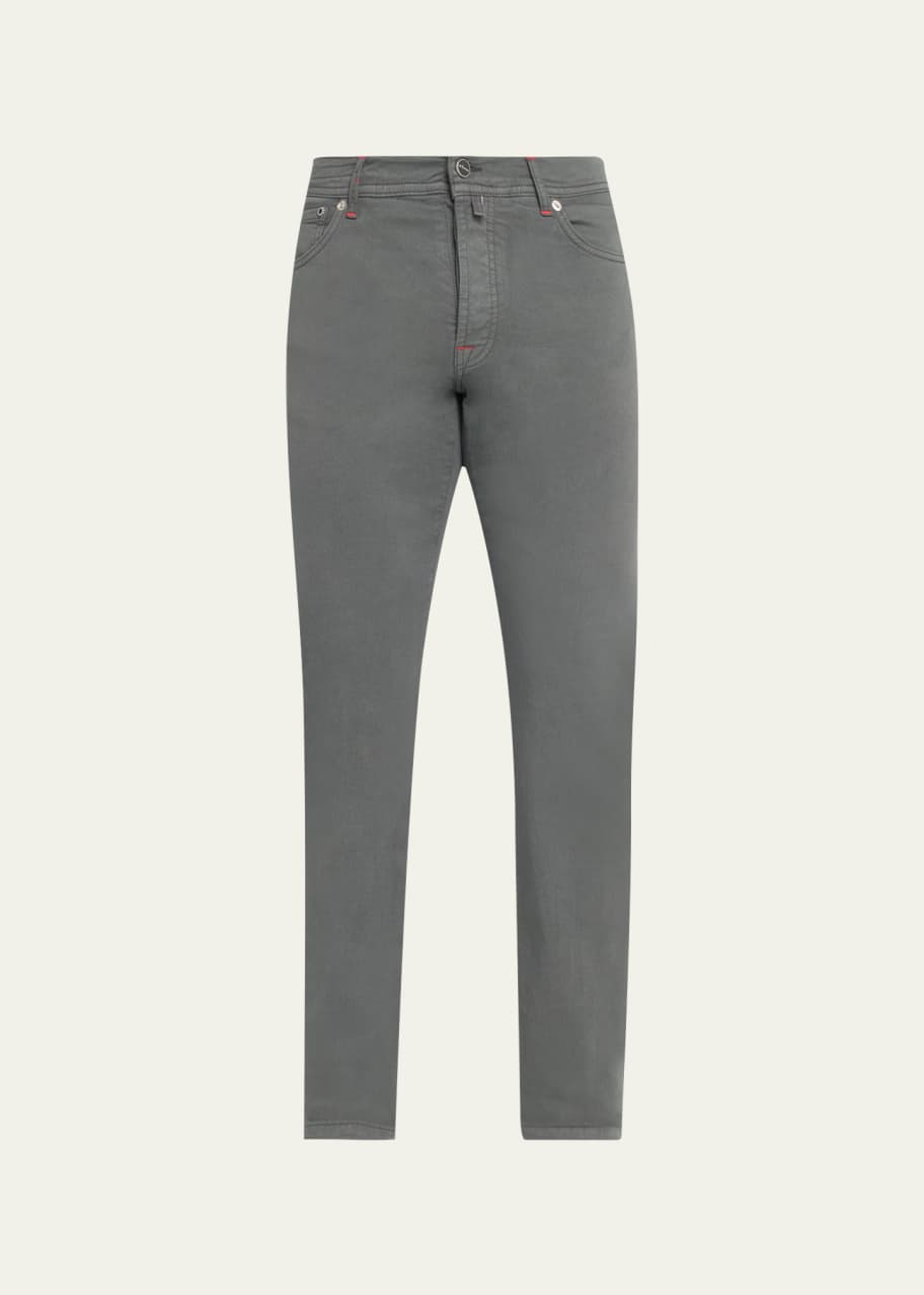 Image 1 of 1: Men's Slim Fit Cotton-Stretch 5-Pocket Pants