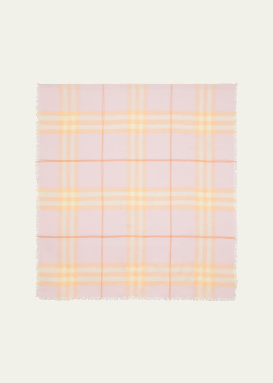 Image 1 of 1: Giant Check Lightweight Wool Scarf