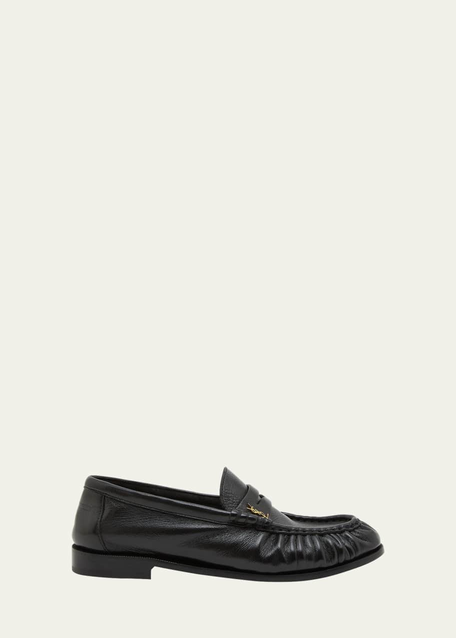 Saint Laurent Le Leather YSL Penny Loafers Bergdorf Goodman