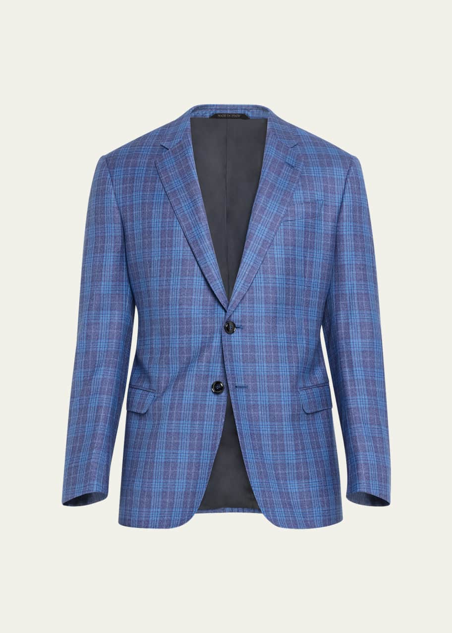 Giorgio Armani Men's Plaid Wool Sport Coat - Bergdorf Goodman