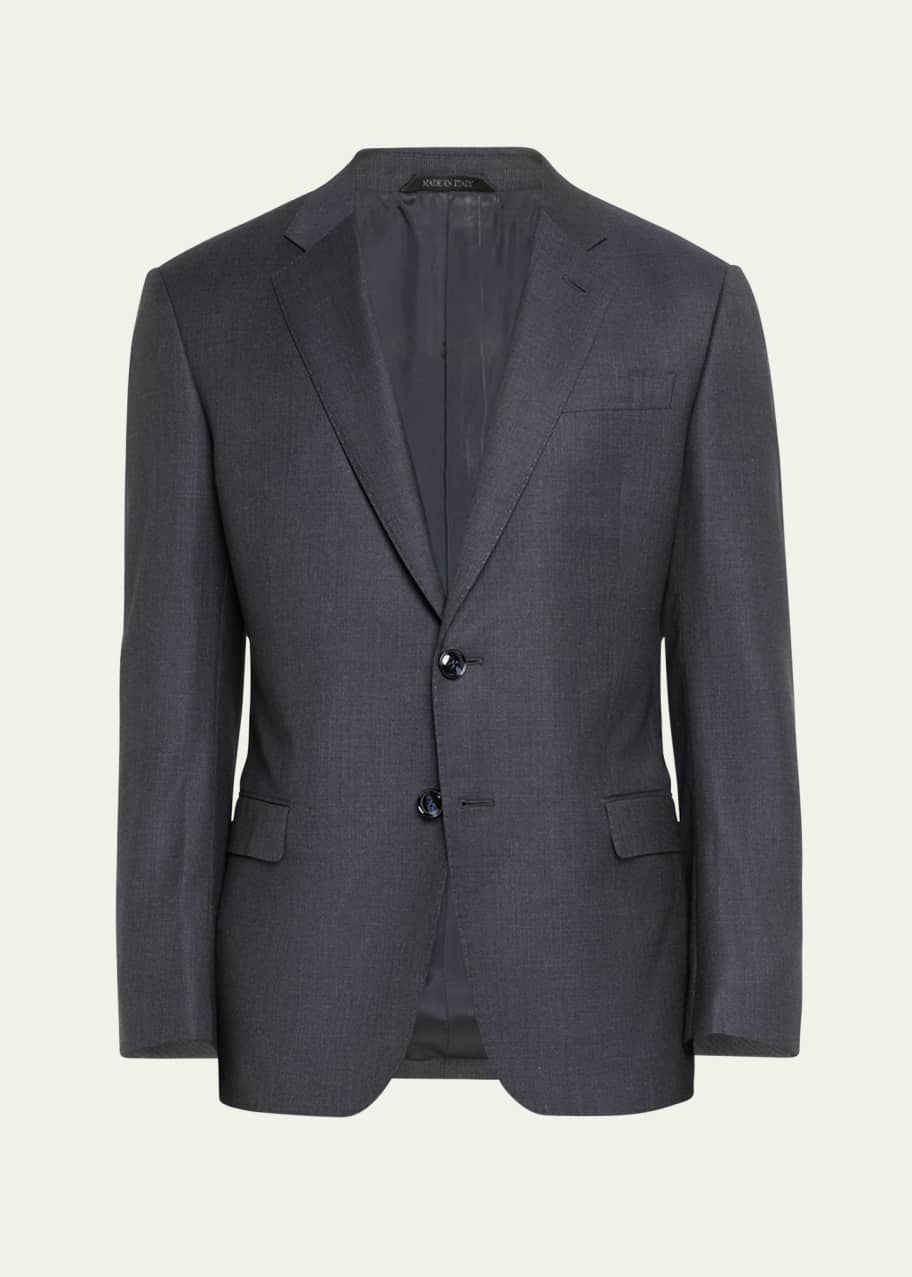Giorgio Armani Men's Micro-Pattern Wool Suit - Bergdorf Goodman