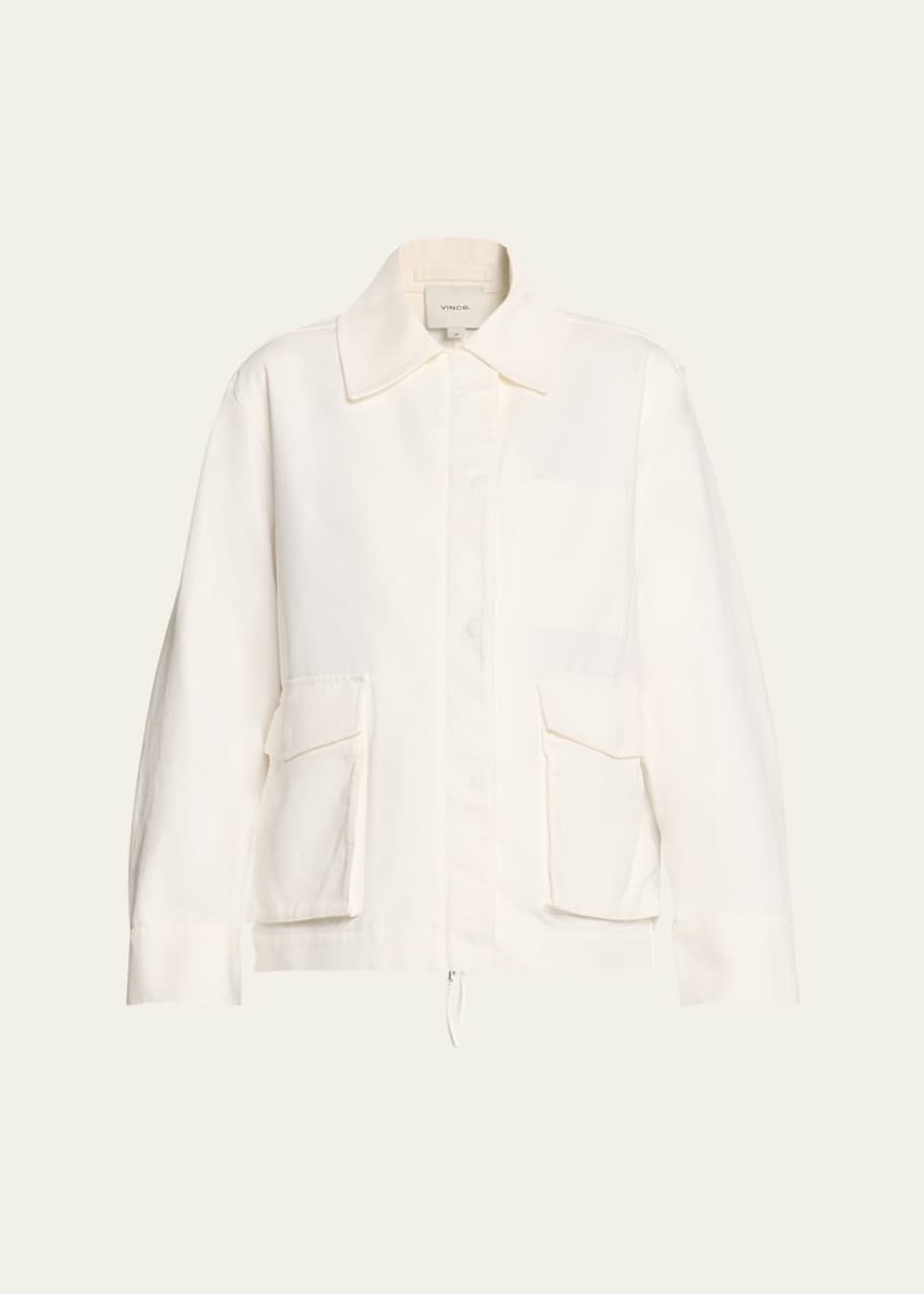 Image 1 of 1: Utility Poplin Zip-Front Jacket
