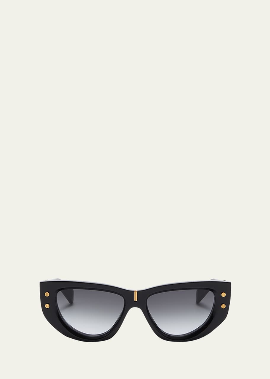 Image 1 of 1: B-Muse Acetate & Titanium Cat-Eye Sunglasses