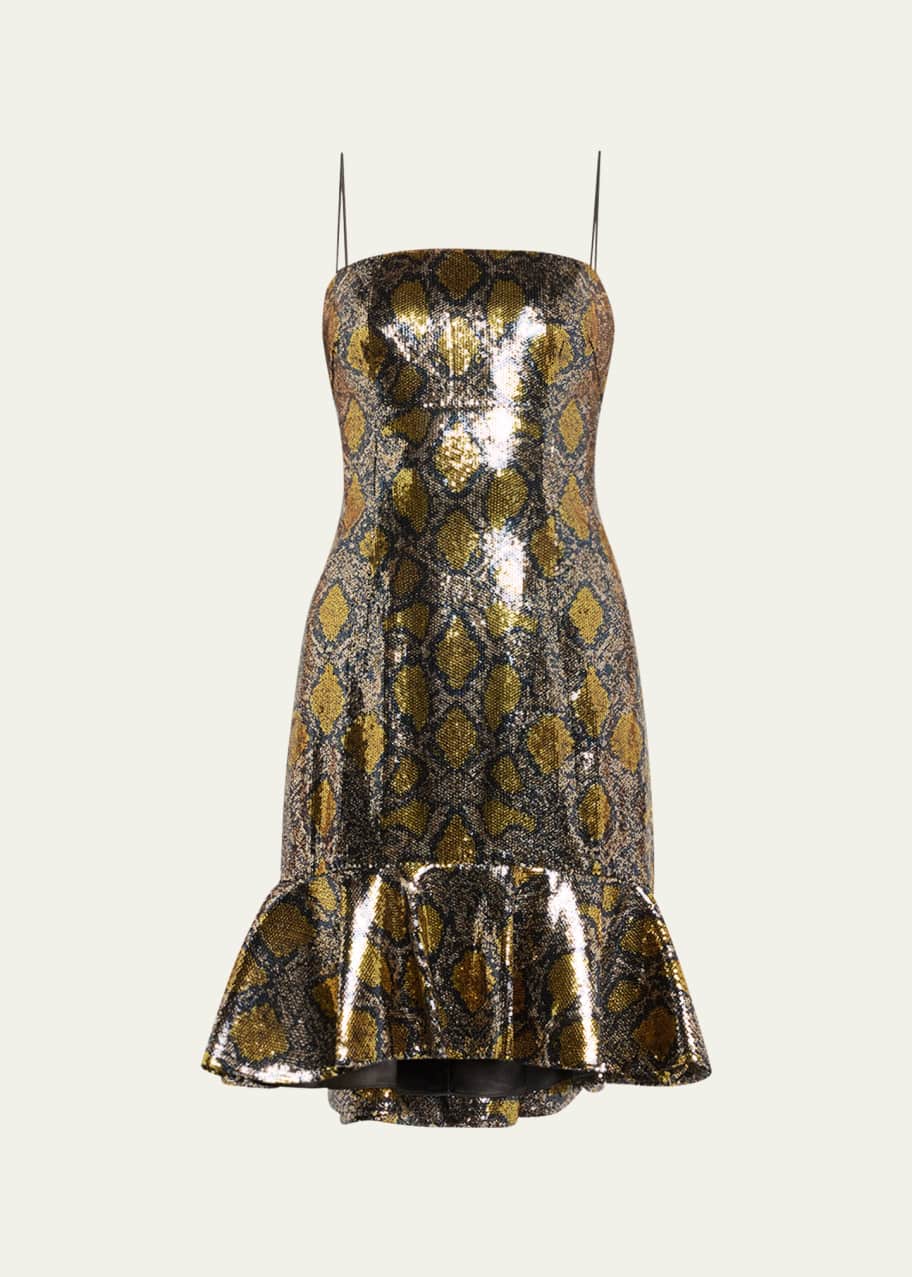 slim fit dress slacks Gold Snake Dress – URock Couture main image 1
