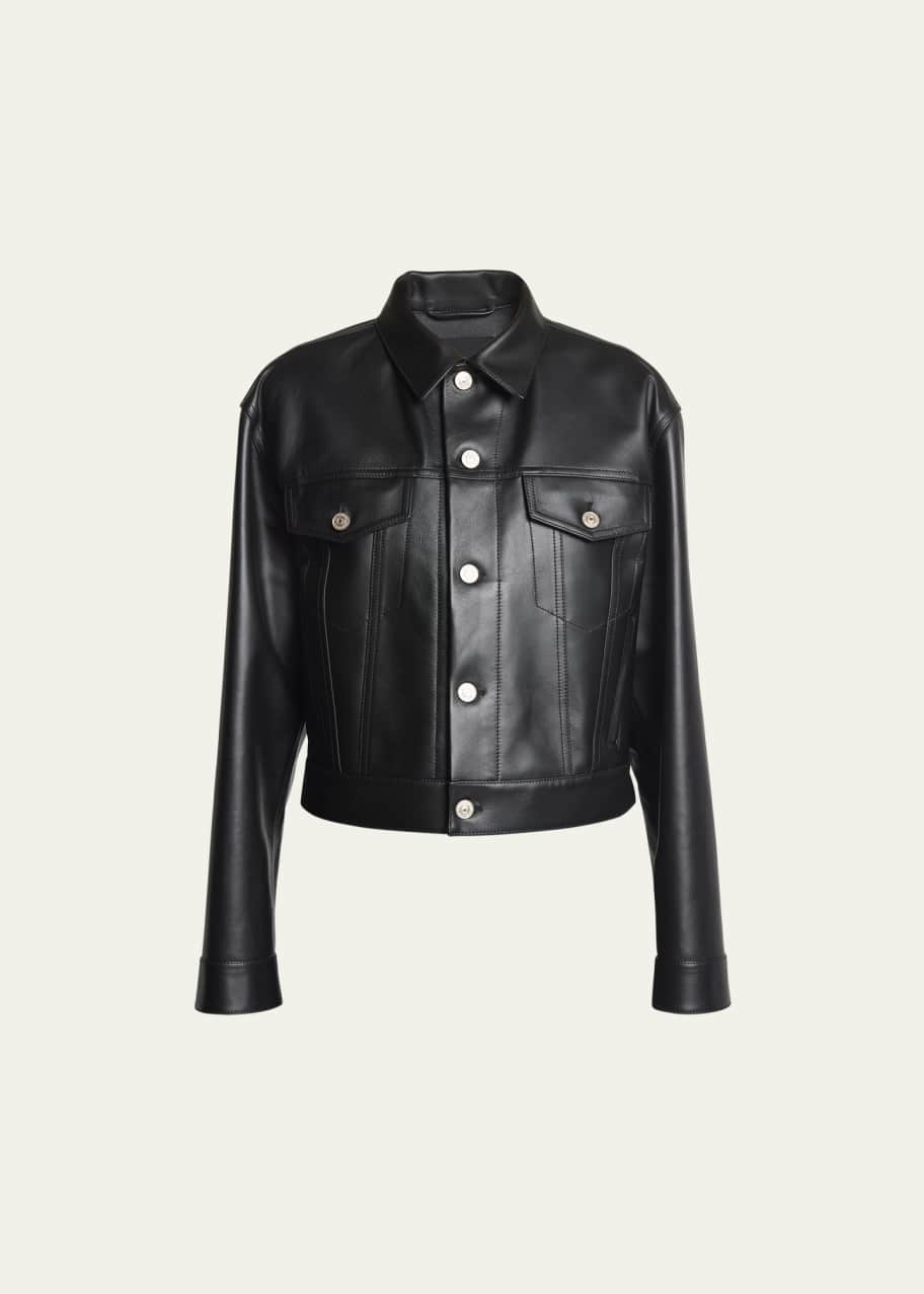 ジャケット BALENCIAGA SMALL FIT JACKET Balenciaga Small Fit Leather Jacket - Bergdorf Goodman