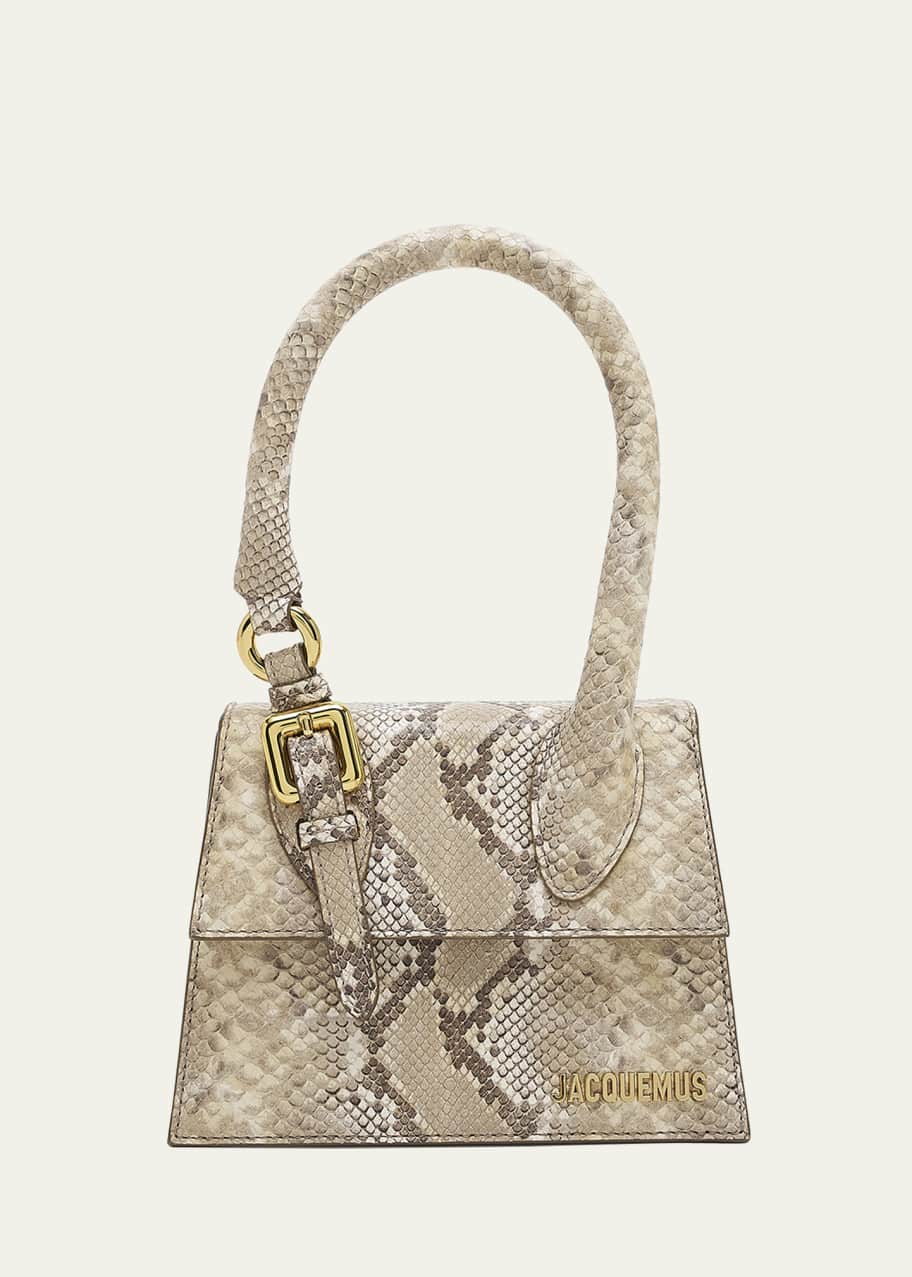 Image 1 of 1: Le Chiquito Moyen Snake-Print Top-Handle Bag