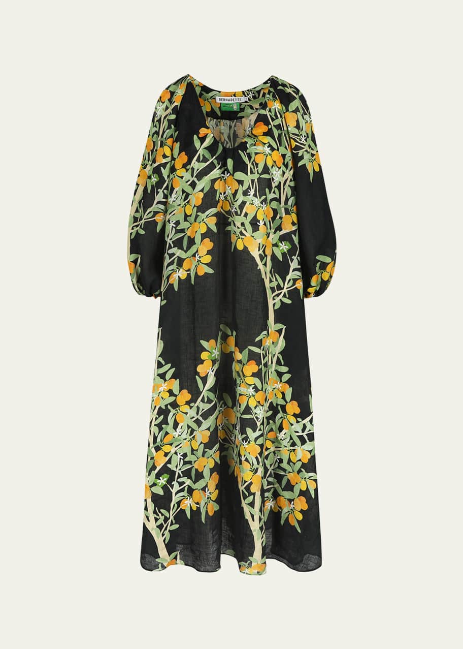 ワンピースその他 BERNADETTE io maxi dress with floral linen print BERNADETTE Georgio Kumquat-printed Linen Maxi Dress in