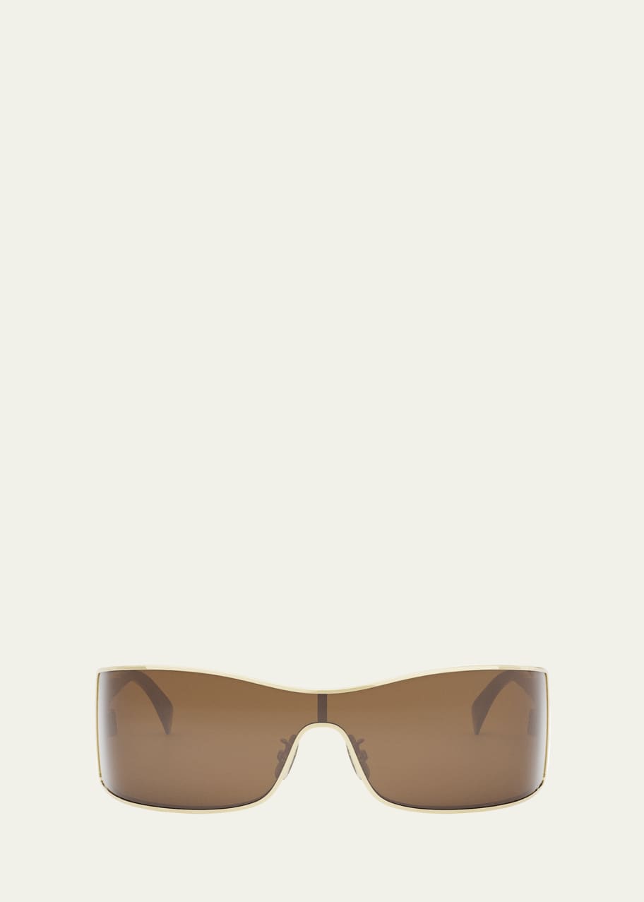 Celine Maxi Triomphe Metal Rectangular Shield Sunglasses