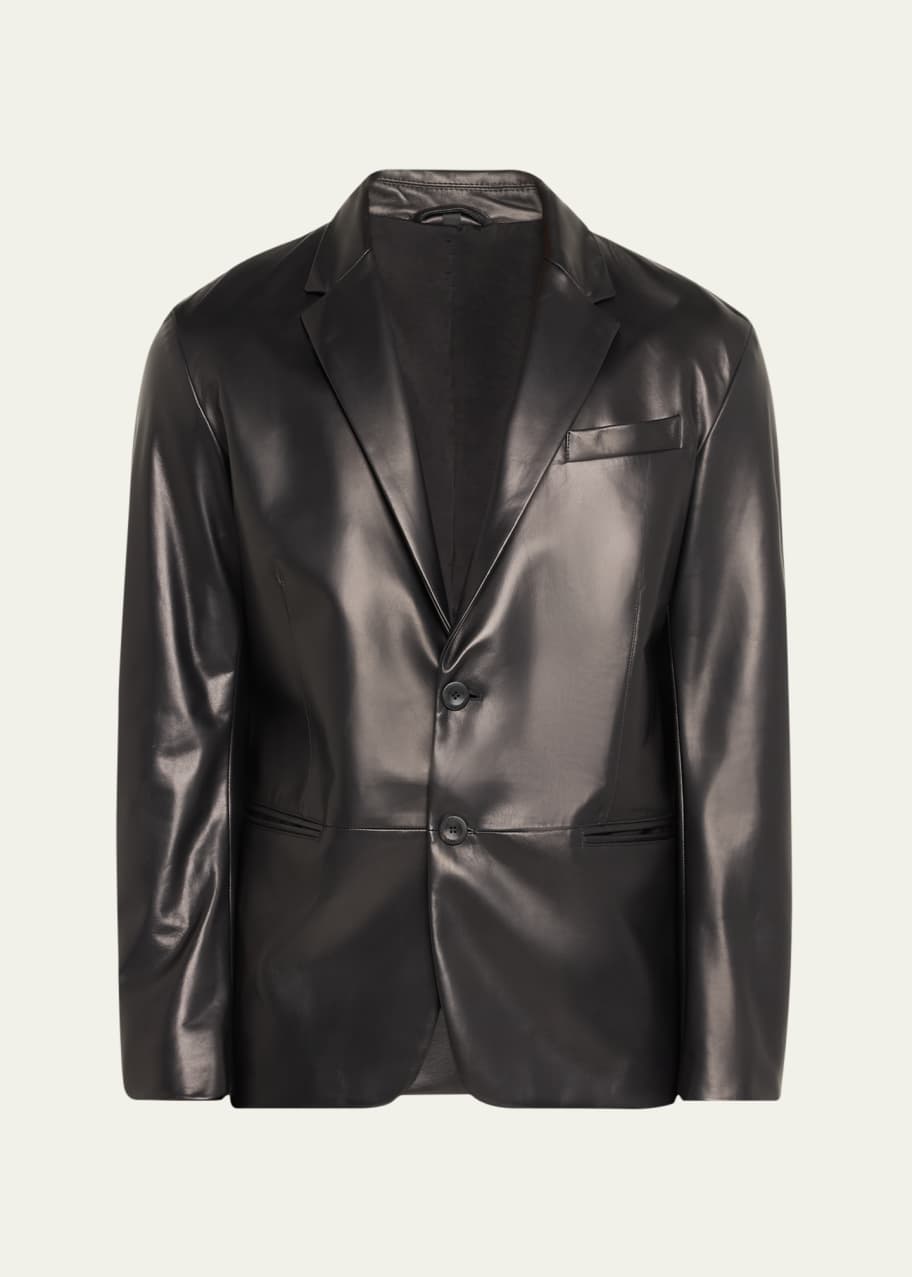 GIORGIO ARMANI イタリア製 lamb leather Giorgio Armani Men's Lambskin Leather Jacket | Neiman Marcus