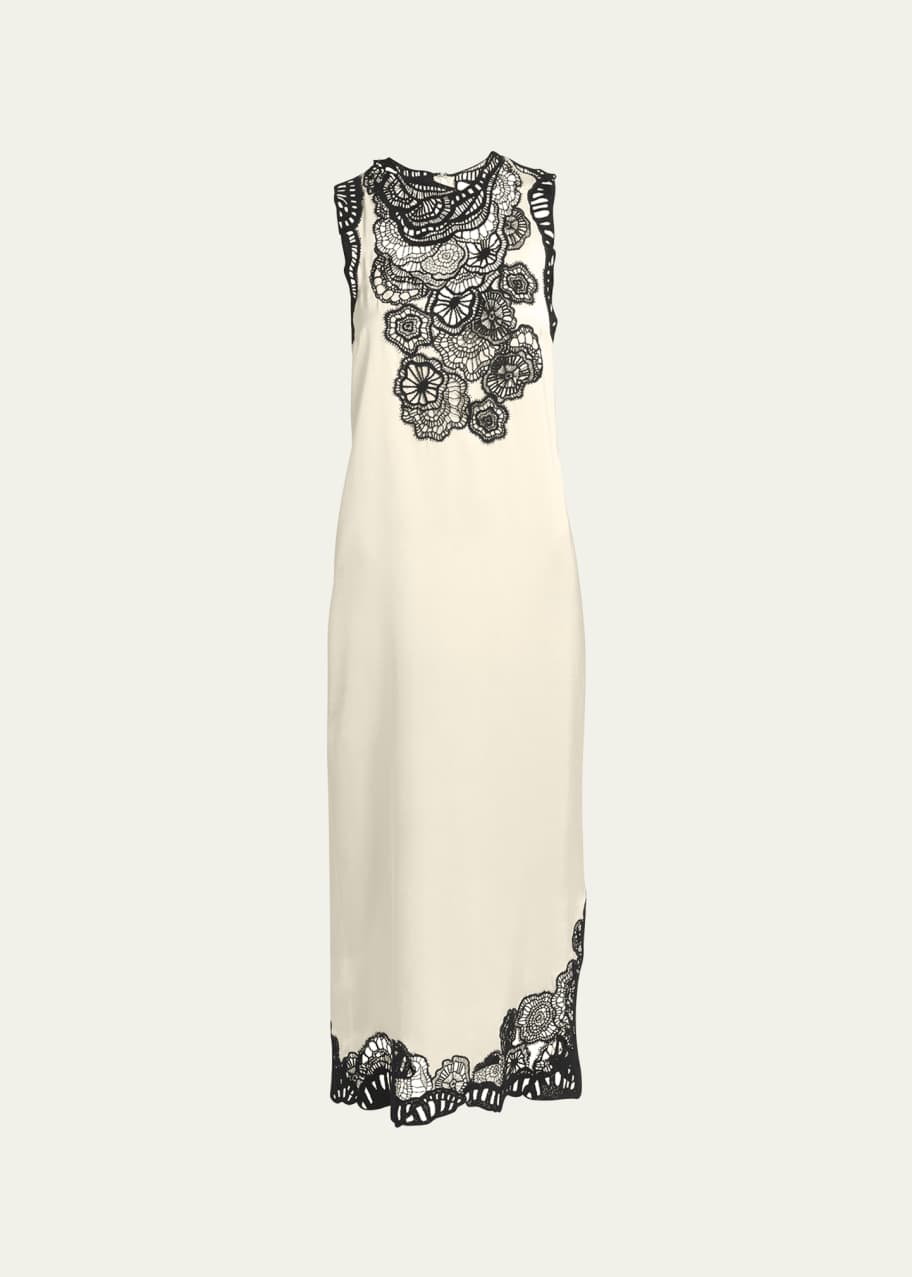 Jil Sander Embroidered Lace Midi Dress - Bergdorf Goodman