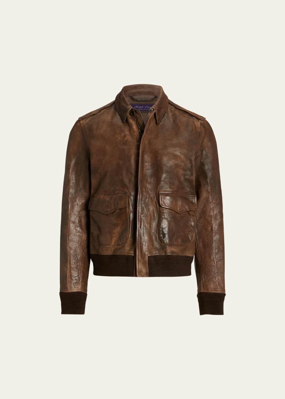 Ralph lauren bomber leather jacket online