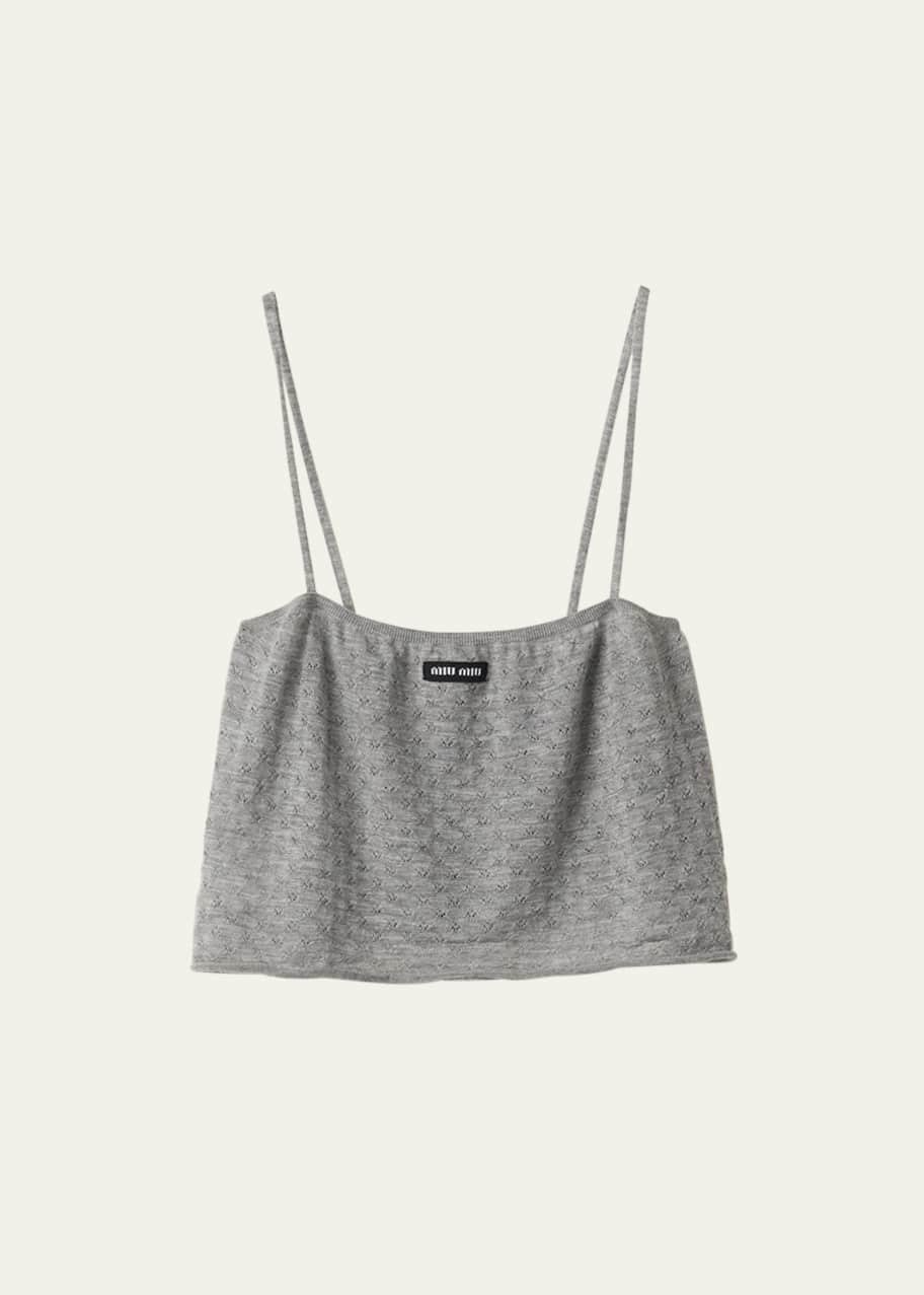 Image 1 of 1: Logo Patch Cashmere Crop Top