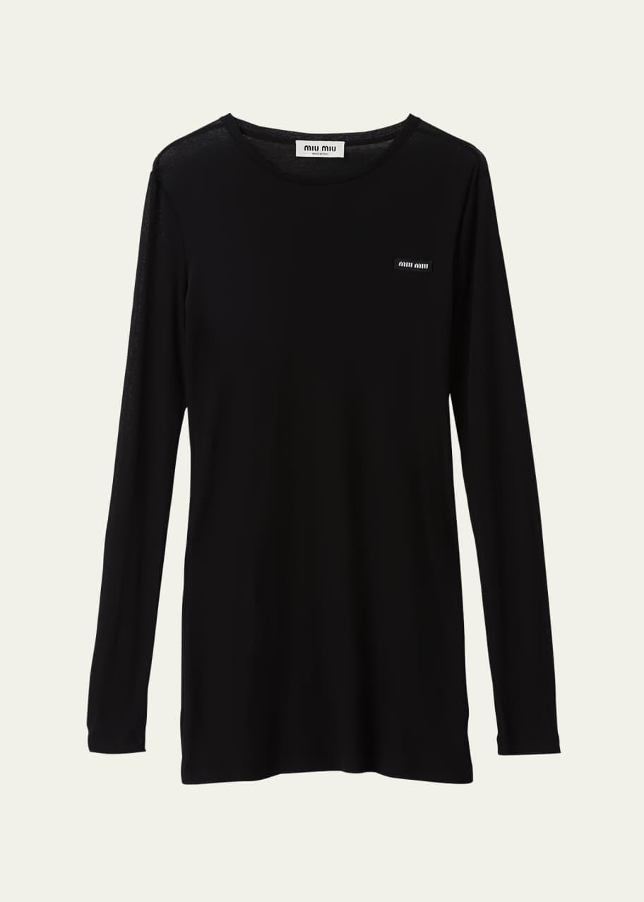 miu miu long sleeve mini dress Miu Miu Dress In Black - Nero