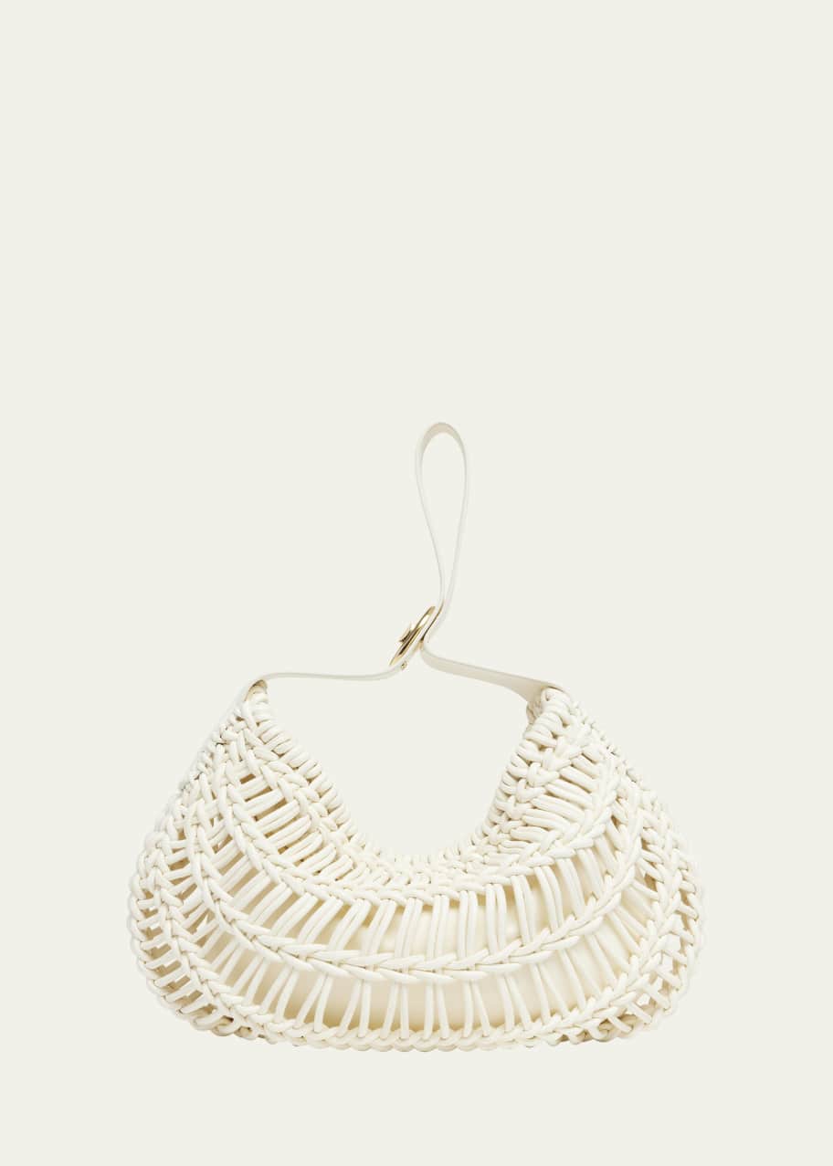 Image 1 of 1: Medium VLOGO Knotted Crochet Hobo Bag