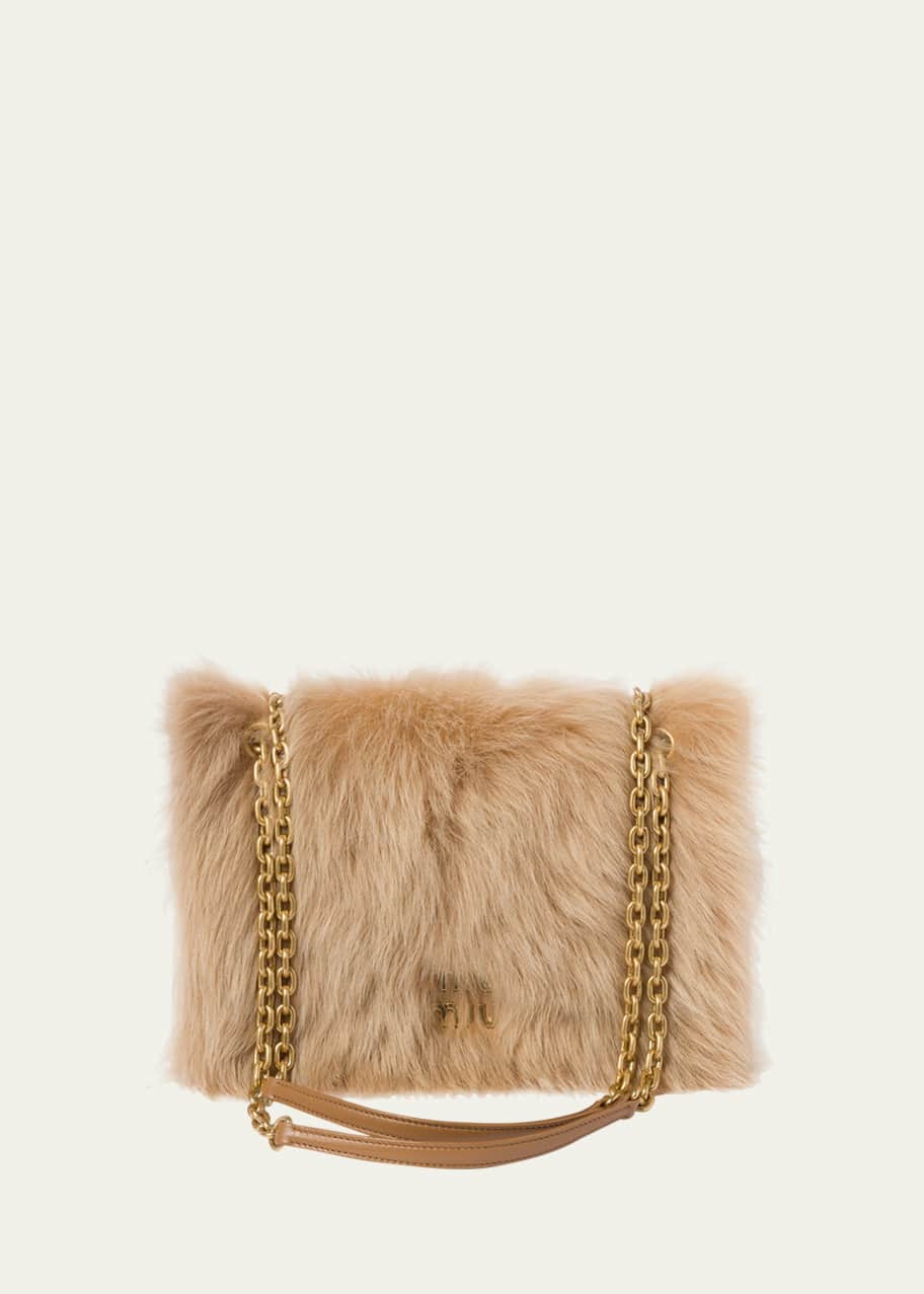 Miu Miu Shearling Flap Chain Shoulder Bag - Bergdorf Goodman