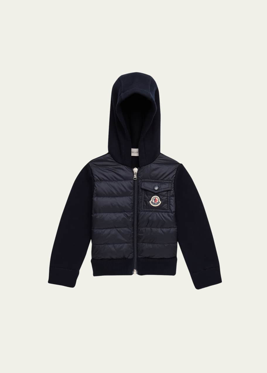 Image 1 of 1: Boy's Logo Printed Hooded Cardigan, Size 3M-3