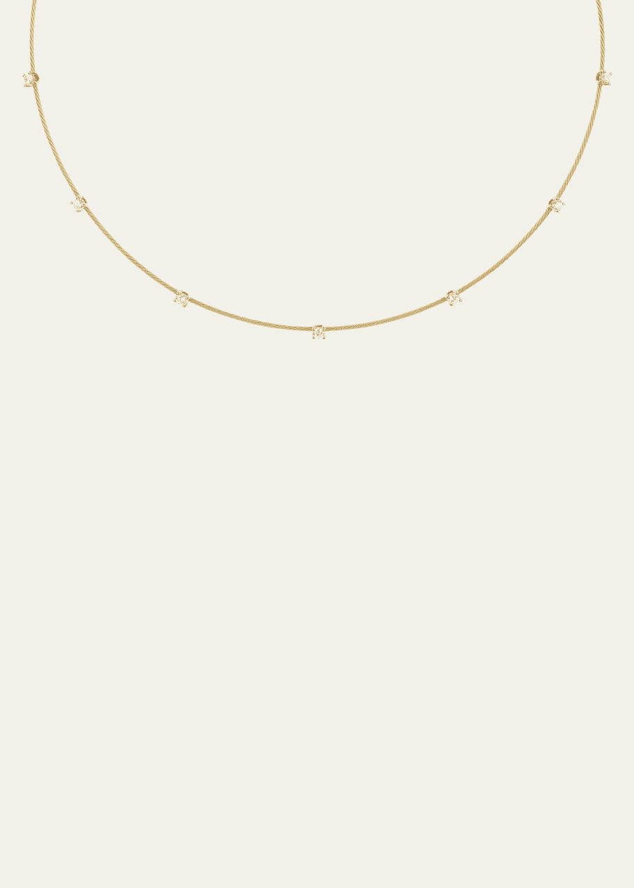 Image 1 of 1: 18K Yellow Gold Single Unity Necklace with 7 Diamonds, 1.2mm