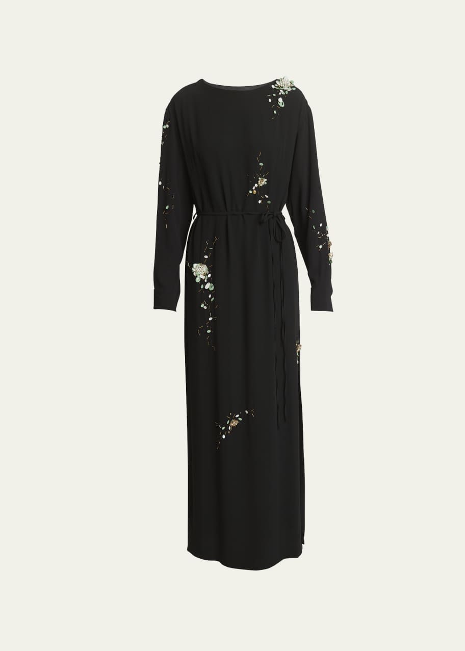 ワンピース DRIES VAN NOTEN Woman Dress Black 0110221163 1163900 Dries Van Noten Duzco Embellished Maxi Dress - Bergdorf Goodman