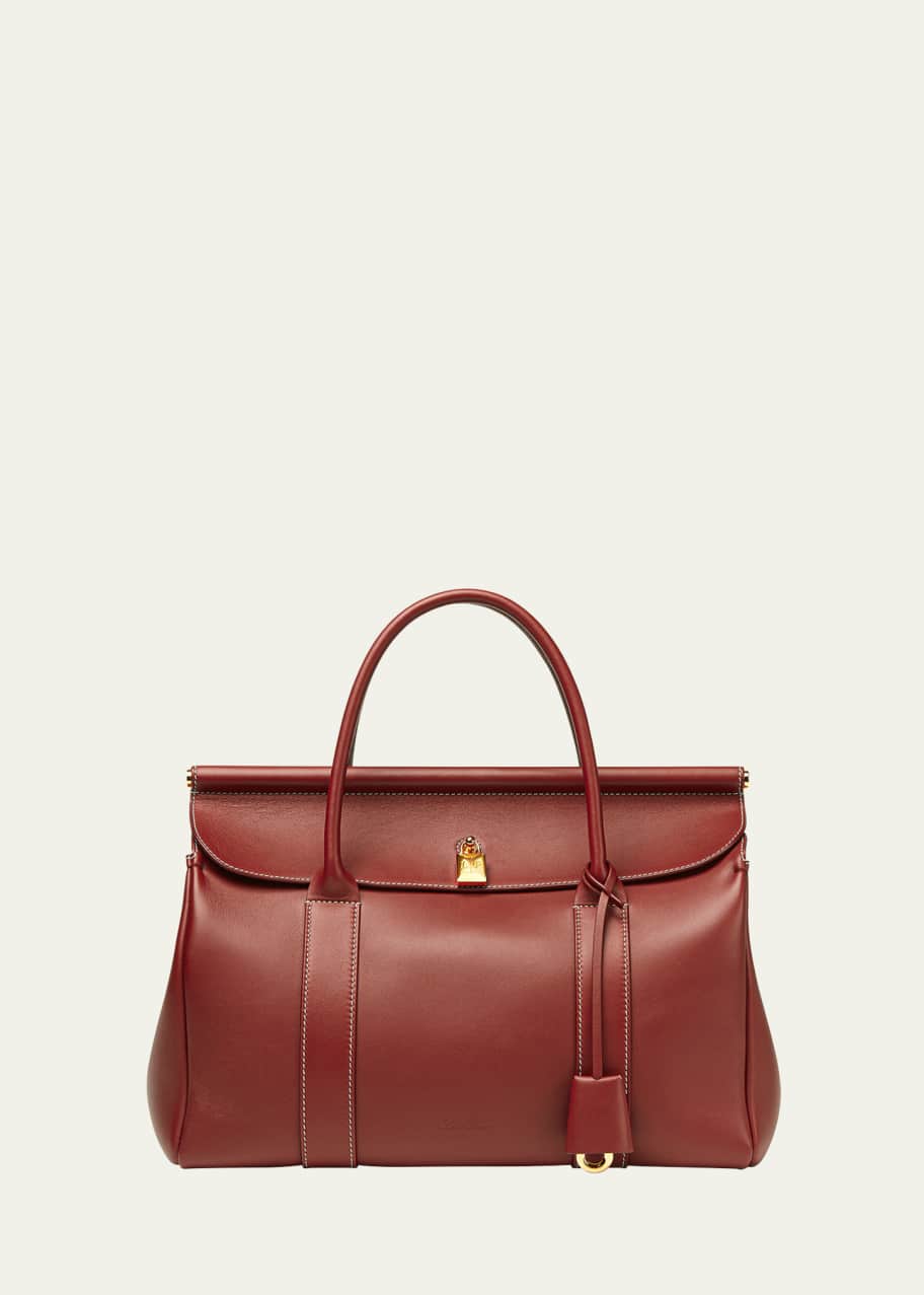 Image 1 of 1: Loom 32 Rounded Leather Top-Handle Bag