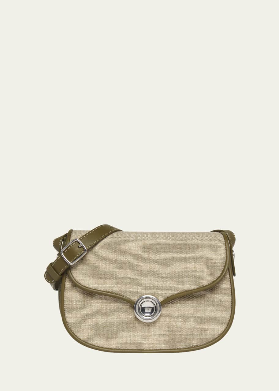 Image 1 of 1: Ghiera Small Linen Crossbody Bag